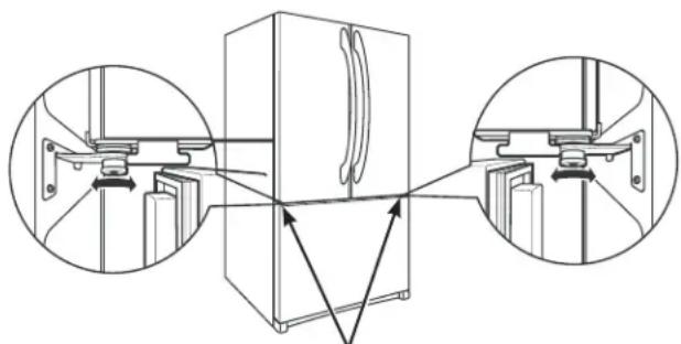 GE GNE25JGKBB - LEVEL THE REFRIGERATOR DOORS (on some models) - 3