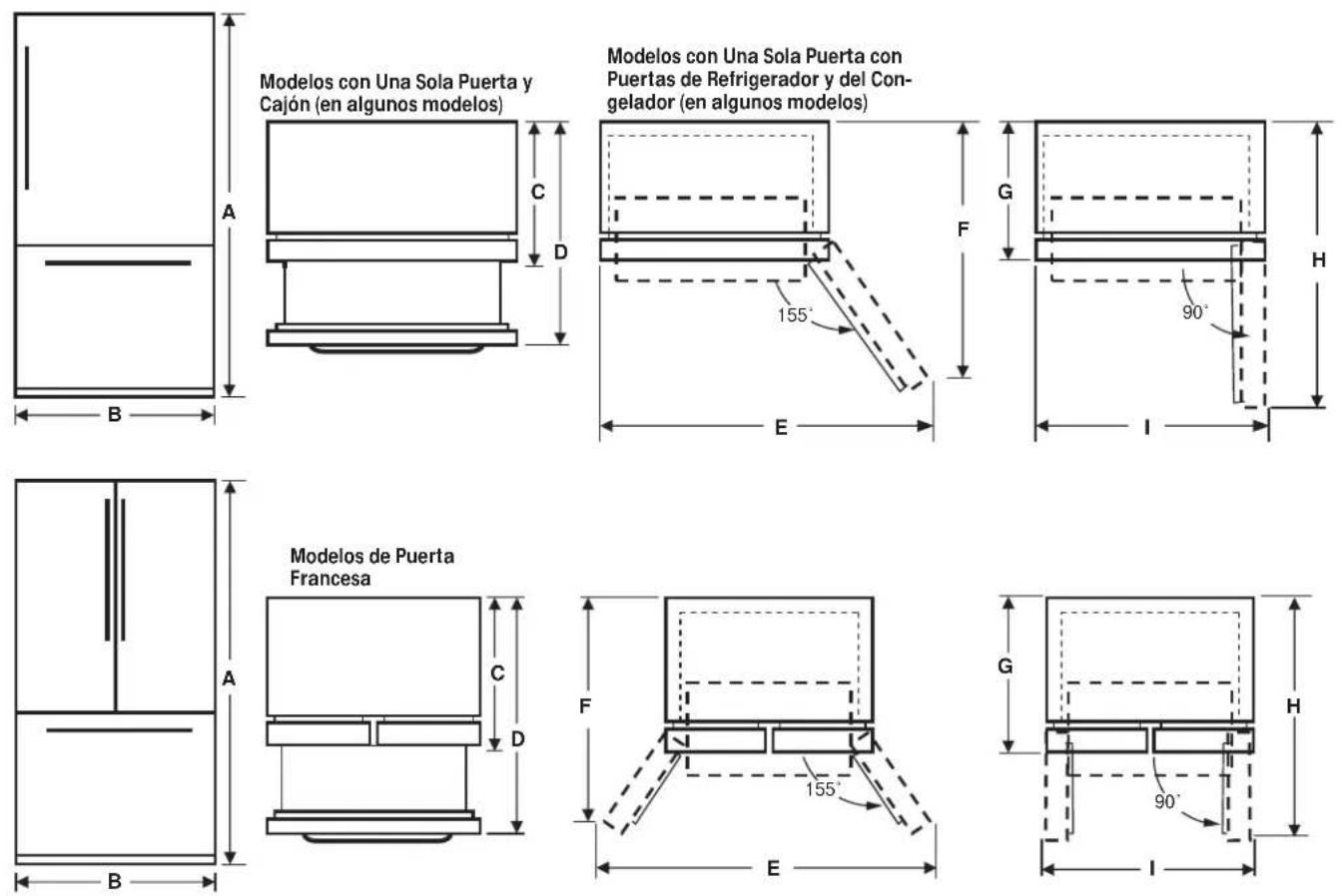 GE GNE25JGKBB - DIMENSIONES DEL ELECTRODOMÉSTICO - 1