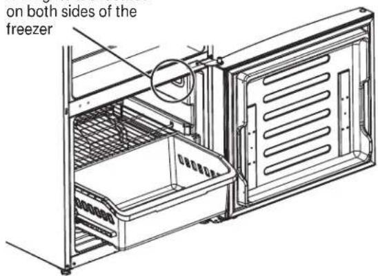 on both sides of the freezer