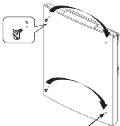 Diagram showing a device with curved arrows indicating rotation or movement, and an inset image of a mechanical component.