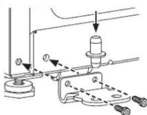 Technical diagram showing mechanical assembly with labeled components and motion indicators