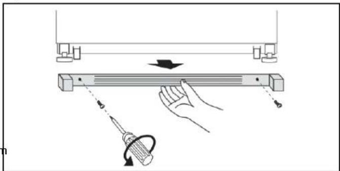 Diagram illustrating a hand operating a tool to lift a horizontal bar, with directional arrows indicating motion.