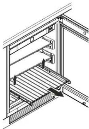 LIEBHERR RU 510 - Removing the bottom shelf - 1