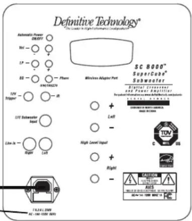 DEFINITIVE TECHNOLOGY SuperCube SC 8000 - Voici quelques conseils d'ordre général que vous devez garder à l'esprit lors du positionnement de votre caisson de basse : - 1