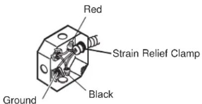 Red Strain Relief Clamp Black Ground