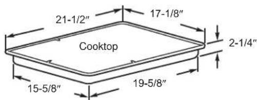 21-1/2" 17-1/8" Cooktop 2-1/4" 15-5/8" 19-5/8"