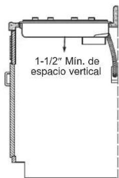 1-1/2" Min. de espacio vertical