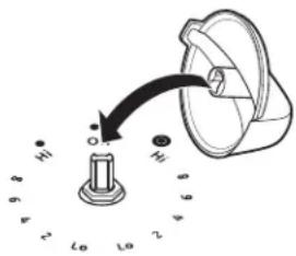 Diagram showing a mechanical component with labeled parts and directional arrow indicating motion or movement.