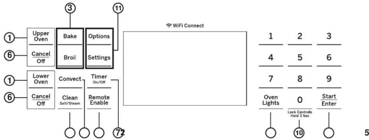 GE JTS5000DNBB - Commandes du four encastré double - 1
