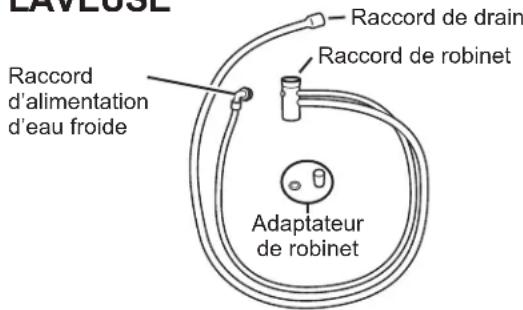 LAVESUE Raccord d'alimentation d'eau froide Raccord de drain Raccord de robinet Adaptateur de robinet