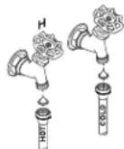 GE GNW128PSMWW - RACCORDEMENT DES FLEXIBLES D'EAU AUX ROBINETS D'ADMISSION - 1