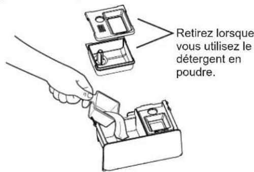 Retirez lorsque vous utilisez le détergent en poudre.