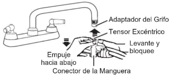 Adaptador del Grifo Tensor Excéntrico Levante y bloquee Empuje hacia abajo Conector de la Manguera