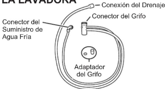 LA LAVADORA Conexión del Drenaje Conector del Grifo Conector del Suministro de Agua Fría Adaptador del Grifo