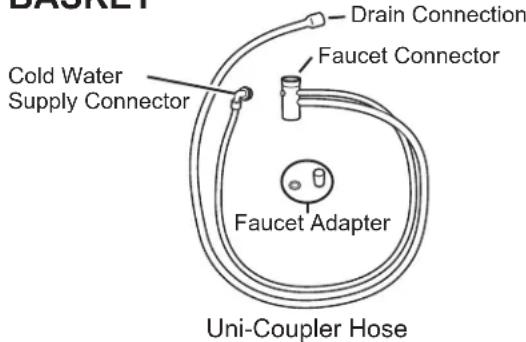 BASKEY Cold Water Supply Connector Drain Connection Faucet Connector Faucet Adapter Uni-Coupler Hose