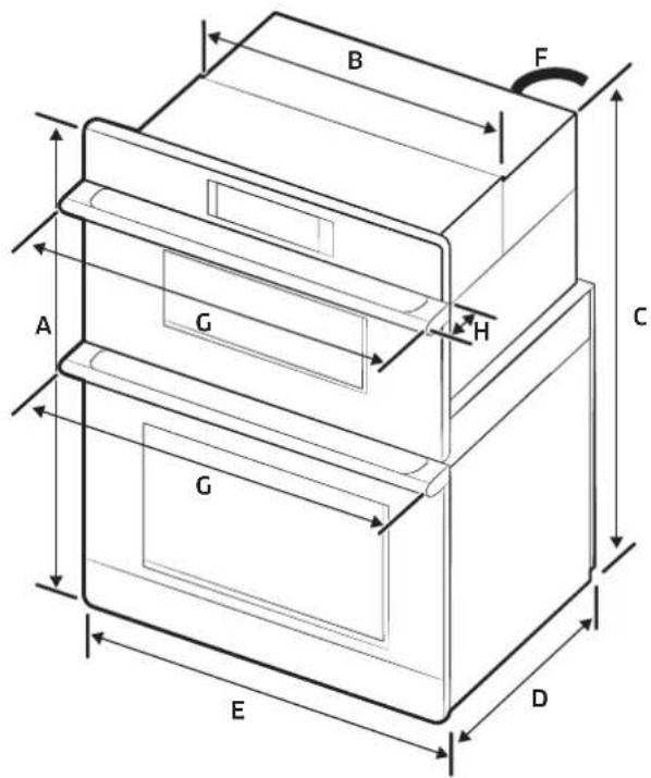 Dacor Modernist DOC30M977DS - Product dimensions - 1