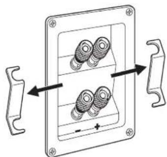 YAMAHA M5000 - Remove the shorting bars or bridges on the speakers. - 1