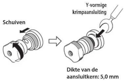 YAMAHA M5000 - Aansluitkabels met Y-vormige krimpaansluitingen gebruiken - 1