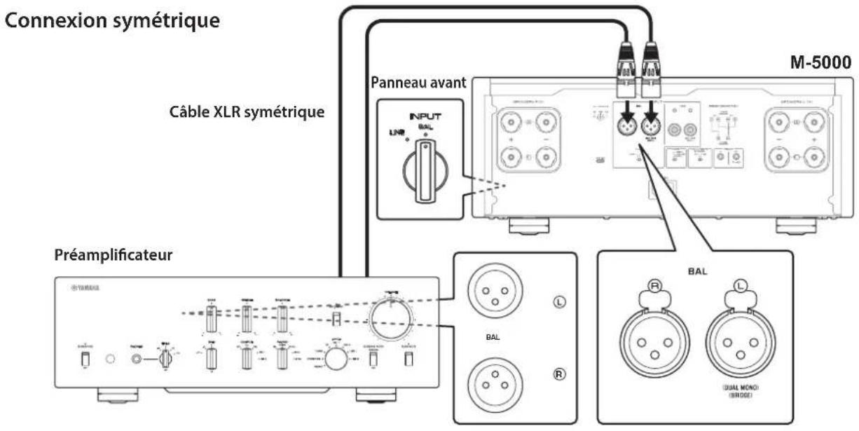 YAMAHA M5000 - Connexion d'un préamplificateur - 1