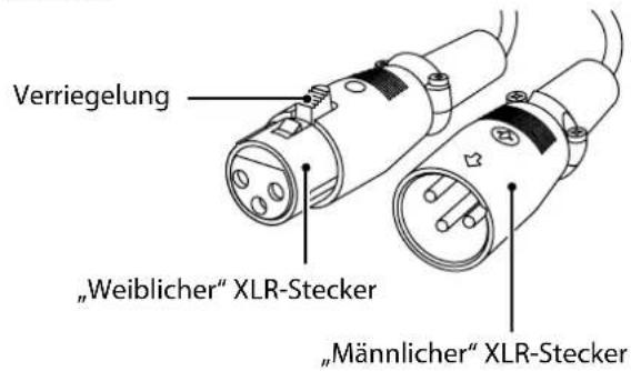 Verriegelung „Weiblicher“ XLR-Stecker „Männlicher“ XLR-Stecker