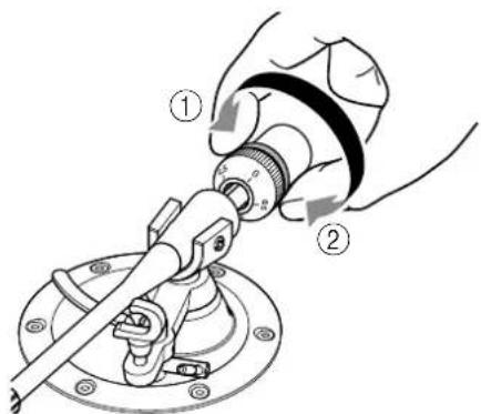 YAMAHA GT5000 - Girare il contrappeso in modo che il braccio sia orizzontale. - 1