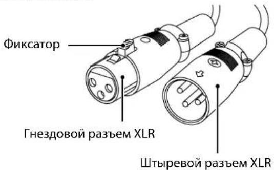 Фиксатор Гнездовой разъем XLR Штыревой разъем XLR