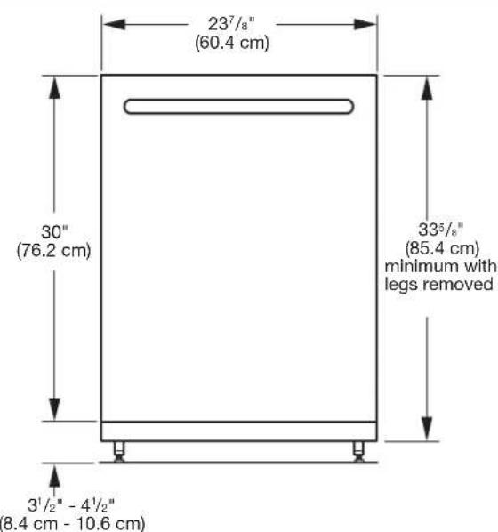 MAYTAG MDB8959SKB - PRODUCT AND CABINET OPENING DIMENSIONS: - 1