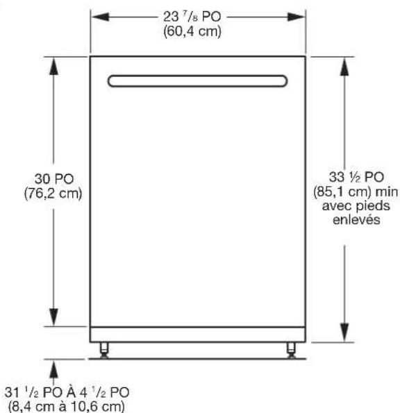 MAYTAG MDB8959SKK - DIMENSIONS D'OUVERTURE DU PRODUIT ET DE L'ARMOIRE : - 1