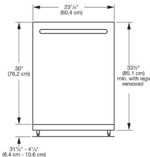 MAYTAG MDB8959SKK - PRODUCT AND CABINET OPENING DIMENSIONS: - 1