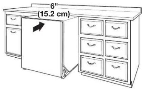 MAYTAG MDB8959SKK - Move dishwasher all but 6" (15.2 cm) into cabinet opening - 1