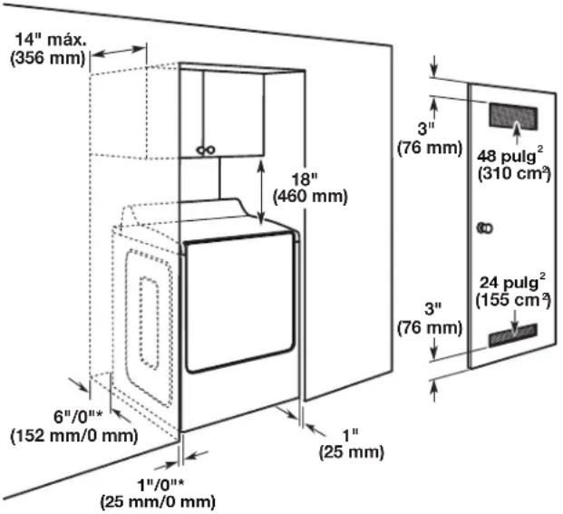 MAYTAG MED7230HC - Espacio para la instalacion en un lugar empotrado o en un closet - 1