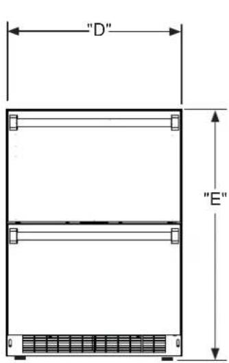 VIKING VDUI5240DSS - PRODUCT DIMENSIONS - 2