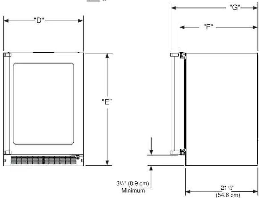 VIKING VBUI5150GRSS - PRODUCT DIMENSIONS - 2