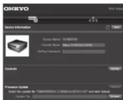 ONKYO TX8260 - Web Setup - 1