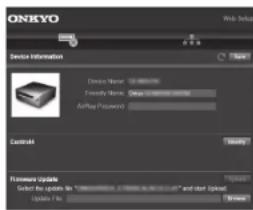 ONKYO TX8260 - Web Setup - 1