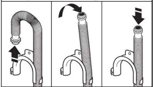 WHIRLPOOL WTW6120HW - Enlever la bride de retenue pour tuyau de vidange (installations avec vidange au plancher seulement) - 1