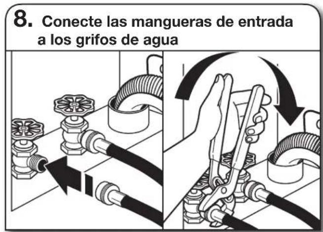 WHIRLPOOL WTW6120HW - Conexión de las mangueras de entrada - 1