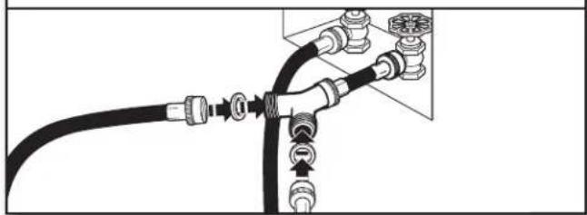 WHIRLPOOL WGD5100HC - Attach long hose to "Y" connector and tighten couplings - 1