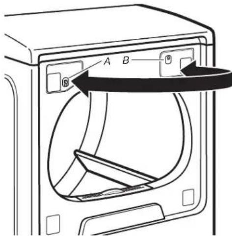 WHIRLPOOL WGD5100HC - Inversion de la gâche : - 1