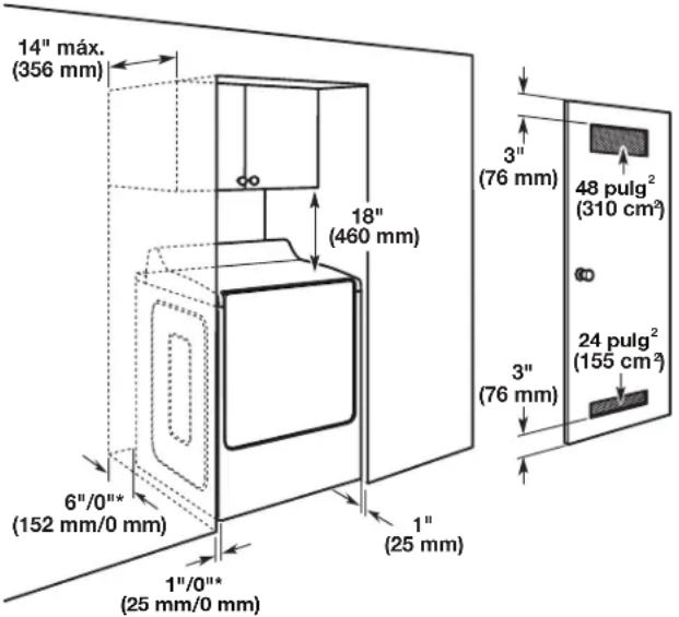 WHIRLPOOL WED5100HW - Espacio para la instalacion en un lugar empotrado o en un closet - 1