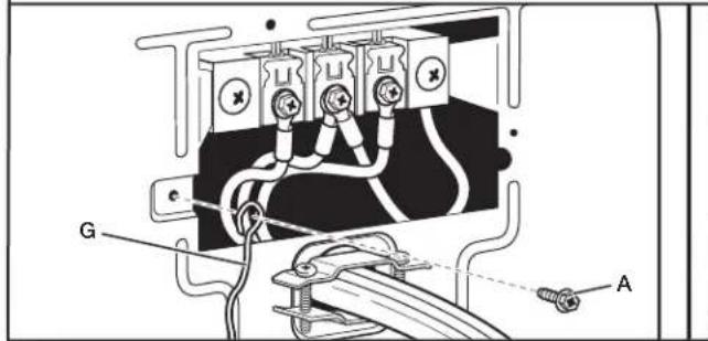 WHIRLPOOL WED7120HW - Connecter le conducteur de liaison à la terre externe - 1
