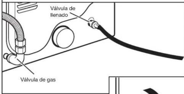 WHIRLPOOL WED7120HW - Sujete la manguera larga a la válvula de llenado de la secadora y apriete el acoplamiento - 1
