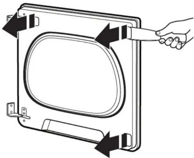 WHIRLPOOL WED8120HW - Dépose de la porte. - 1