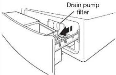 WHIRLPOOL WFW6620HW - CLEANING THE DRAIN PUMP FILTER/ DRAINING RESIDUAL WATER (on some models) - 1
