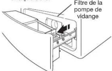 WHIRLPOOL WFW6620HW - NETTOYAGE DU FILTRE DE LA POMPE DE VIDANGE / VIDANGE DE L'EAU RÉSIDUELLLE (sur certains modèles) - 1