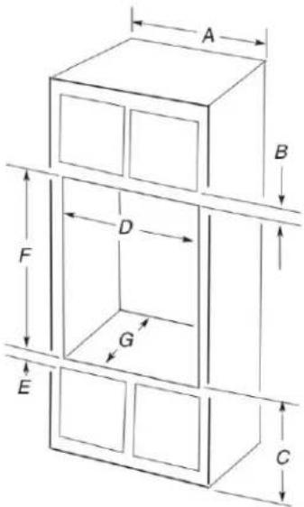 WHIRLPOOL WOS72EC7HV - Dimensions de l'armoire - four simple, installation standard - 3