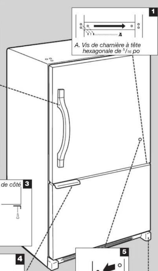 WHIRLPOOL WRFA32SMHZ - Inversion du sens d'ouverture de la porte (facultatif) - 2