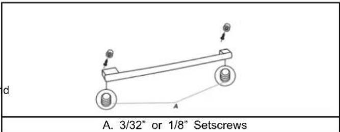 d A. 3/32" or 1/8" Setscrews