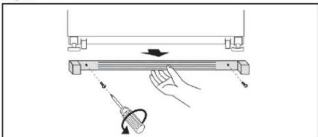 Diagram illustrating a hand operating a tool to lift a horizontal bar, with an arrow indicating motion direction.