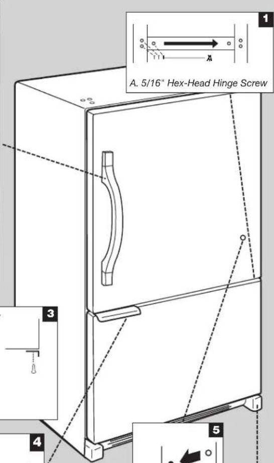 WHIRLPOOL WRF540CWHZ - Door Swing Reversal (optional) Door Removal &amp; - 2